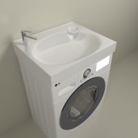 Раковина Marka One Lavanderia 600 на стиральную машину Белая — фото 4, Раковины