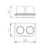 Стакан для зубных щеток Abber Nord AA1557 двойной Хром — фото 3, Стаканы для зубных щеток
