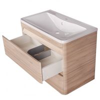 Тумба под раковину Style Line Атлантика Люкс Plus 60 подвесная Ясень перламутр арт-СС-00002217 — фото 2, Тумбы под раковину