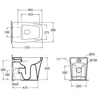 Товар: Унитаз Azzurra Hera HEVCTPE00000BI приставной без сиденья - фото 6 Унитаз Azzurra Hera HEVCTPE00000BI приставной без сиденья — фото 6, Унитазы