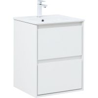 Тумба под раковину Aquanet Милан 50 336366 подвесная Белый глянец — фото 1, Мебель для ванной