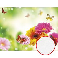 Фреска Ortograf Цветы 3326 Фактура бархат FX Флизелин (3,6*2,7) Зеленый/Разноцветный, Цветы/Бабочки — фото 1, Фрески