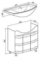 Тумба под раковину Runo Стиль 85 00000001113 Белая — фото 5, Мебель для ванной