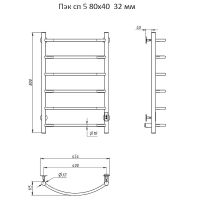Электрический полотенцесушитель Тругор ПЭК 5 СП 80x40 Хром — фото 3, Электрические полотенцесушители