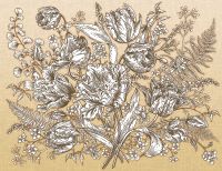 Фреска Ortograf Grafika Natura 31546 Фактура флок FLK Флизелин (3,5*2,7) Бежевый/Белый, Цветы/Абстракция — фото 2, Фрески