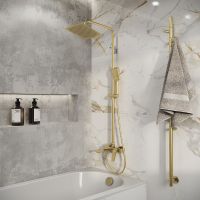 Душевая система Grossman Cosmo 500.K35.02.320 Золото брашированное — фото 7, Душевые стойки