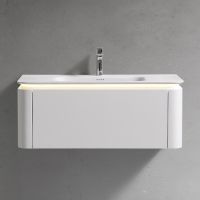 Тумба с раковиной Black&White Universe U925.1000 100 9251000 подвесная Milk white — фото 5, Мебель для ванной