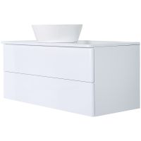 Тумба с раковиной Orange Otto 100 Ot-100TuMDF+B08-360W подвесная Белый глянец — фото 2, Тумбы с раковиной