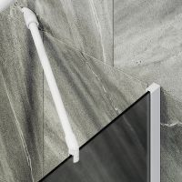 Шторка на ванну Maybah Glass MGV-89-1ш 900x1400 в широком профиле Белый стекло графитовое матовое — фото 5, Неподвижные шторки для ванной