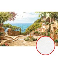 Фреска Ortograf Городской пейзаж 6592 Фактура бархат FX Флизелин (4,5*2,7) Бежевый/Зеленый/Голубой, Город/Пейзаж — фото 1, Фрески