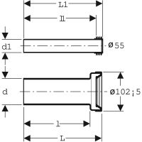 Впускной/выпускной патрубок для унитаза Geberit 152.438.46.1 Черный — фото 3, Прочие комплектующие для слива и канализации