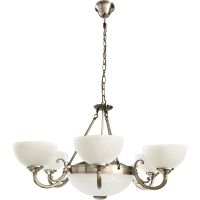 Люстра Artelamp Windsor A3777LM-6-2AB Белая Античная бронза — фото 1, Люстры