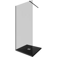 Душевая перегородка Allen Brau Infinity 1 90 3.21010.BBA.T профиль Черный браш стекло тонированное — фото 1, Душевые перегородки