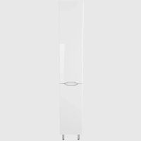 Шкаф пенал Style Line Марелла 30 L Люкс Plus СС-00002428 с бельевой корзиной Белый глянец антискрейтч — фото 1, Мебель для ванной