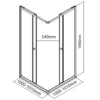 Душевой уголок Maybah Glass MGY-1330-5 1000x1000x1950 раздвижной профиль Хром матовый стекло сатиновое — фото 4, Душевые уголки