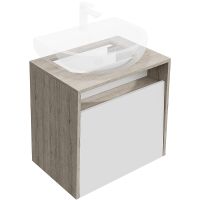 Тумба под раковину Kerama Marazzi Pro 60 PRO.60.1\WHT подвесная Белая глянцевая Дуб Орегон — фото 3, Мебель для ванной