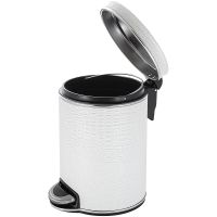 Ведро для мусора Geralis V-KWH-B Croco Белое, кант Хром, 5 л — фото 2, Мусорные ведра