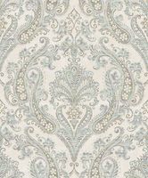 Обои Yasham Echo S-21554-4 Винил на флизелине (1,06*10,05) Бежевый/Голубой/Золото, Дамаск — фото 2, Обои для стен