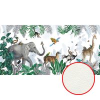 Фреска Ortograf Miracle 33865 Фактура флок FLK Флизелин (6*3) Белый/Разноцветный, Листья/Животные/Птицы — фото 1, Фрески