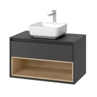 Тумба под раковину Excellent Tuto 80 MLEX.0102.800.GRBL подвесная Серый Дуб — фото 3, Мебель для ванной