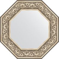 Зеркало Evoform Octagon 60х60 BY 3847 в багетной раме - Барокко серебро 106 мм — фото 1, Мебель для ванной