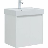 Тумба с раковиной Aquanet Nova Lite 60 302523 подвесная Белый глянец — фото 1, Мебель для ванной