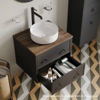 Тумба под раковину Iddis Torr 60 TOR60DMi95K подвесная Темно-серая — фото 4, Тумбы под раковину