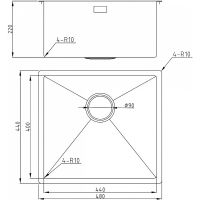 Кухонная мойка Milacio Denia 48 MC.77440 нержавеющая сталь / прямоугольная / матовая — фото 2, Кухонные мойки