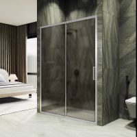 Душевая дверь Maybah Glass MGD-1542-5 1200x1950 раздвижная профиль Хром матовый стекло бронзовое матовое — фото 1, Душевые двери в нишу