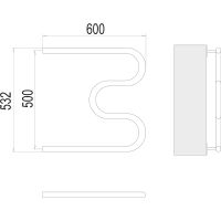 Водяной полотенцесушитель Terminus М-образный (1) 500х600 4620768881169 Хром, боковое подключение, G 1" НР — фото 3, Водяные полотенцесушители