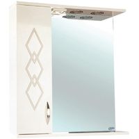 Зеркало со шкафом Bellezza Элеганс 65 L 4618610522070 с подсветкой Бежевое — фото 1, Зеркальные шкафы в ванную