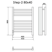 Электрический полотенцесушитель Ника Step-2 80/40 Черный матовый — фото 6, Электрические полотенцесушители