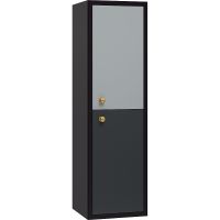 Шкаф пенал Brevita 50 Shades of Grey Кристиан 35 R Кри-05035-01-01П подвесной Черный матовый Серый матовый — фото 1, Мебель для ванной