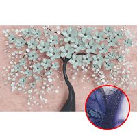 Фреска Ortograf 3D 33093 Фактура бархат серебро FX-S Флизелин (4,3*2,7) Розовый/Голубой, Деревья/Абстрация — фото 1, Фрески