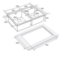 Кухонная мойка Paulmark Kroner 78/2S PM237851-BS Брашированная сталь — фото 4, Кухонные мойки