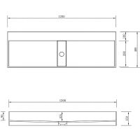 Раковина Abber Stein 120 AS2642 Белая матовая — фото 5, Раковины накладные