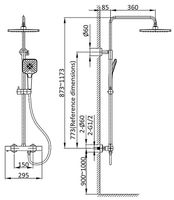 Душевая система Vincea Next VSFS-1N0TMB с термостатом Черная матовая — фото 11, Душевые стойки