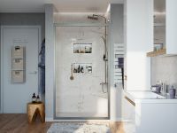 Душевая дверь STWORKI Стокгольм 90 3GW203TTKK000 профиль Хром матовый стекло прозрачное — фото 3, Раздвижные душевые двери