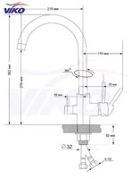 Смеситель для кухни Viko V-5164 Бронза — фото 2, Смесители для кухни