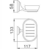 Мыльница Haiba HB1502 Хром — фото 2, Мыльницы
