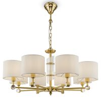 Люстра Maytoni Neoclassic Alloro MOD088PL-08BS Белая Латунь — фото 1, Люстры