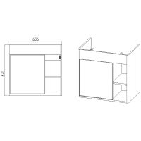 Тумба под раковину VIANT Бостон 70 VBOS70COG-T1STP подвесная Графит матовый Дуб Вотан — фото 5, Мебель для ванной