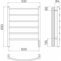 Электрический полотенцесушитель Terminus Классик П6 500х650 4670078531322 Хром — фото 4, Электрические полотенцесушители