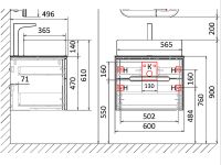 Тумба под раковину Jorno Bosko 60 Bos.01.60/P/W подвесная Белая — фото 20, Мебель для ванной