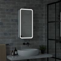 Зеркальный шкаф Reflection Circle 400х800 R RF2104SR с подсветкой Белый матовый — фото 10, Мебель для ванной