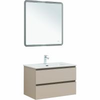 Тумба под раковину Aquanet Вега 80 329585 подвесная Бежевая — фото 7, Мебель для ванной