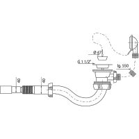 Слив-перелив Wirquin 30717339 с пробкой на цепочке Белый — фото 2, Сливы-переливы