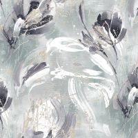 Обои Accento Flamenco 283363 Винил на флизелине (1,06*10,05) Серый/Бирюзовый, Абстракция/Цветы — фото 1, Обои для стен