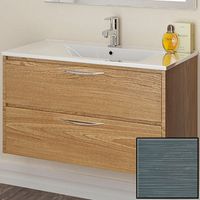 Тумба с раковиной SanVit Мэри-2 75 kmery752 с фактурой под дерево подвесная Шелк Сталь — фото 1, Тумбы с раковиной