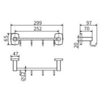Вешалка для полотенец CeramaLux Cube 12618 Хром — фото 2, Крючки для полотенец